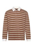 Mahaig Rugby Stripe Tops Polos Long-sleeved Brown Matinique