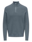 Onsphil Reg 12 Struc Half Zip Knit Noos Tops Knitwear Half Zip Jumpers...