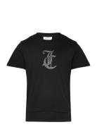 Tonal Diamante Tee Tops T-Kortærmet Skjorte Black Juicy Couture