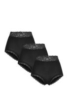 Brief High Emelie Lace 3 Pack Trusser, Tanga Briefs Black Lindex