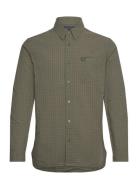 Grid Check Shirt Tops Shirts Casual Green Fred Perry
