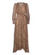 Lucianna Maxi Wrap Dress Maxikjole Festkjole Brown Bardot