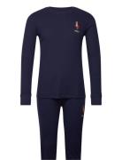 Polo Bear Waffle-Knit Sleep Set Pyjamas Nattøj Navy Polo Ralph Lauren ...