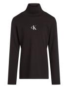 Rib Slim Ls Roll Neck Top Tops T-shirts Long-sleeved T-Skjorte Black C...