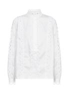 Lr-Isla Solid Tops Blouses Long-sleeved White Levete Room