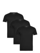 Stretch Vn Tee Ss 3Pack Tops T-Kortærmet Skjorte Black Tommy Hilfiger