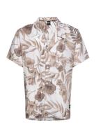 Beach Shirt Tops Shirts Short-sleeved Beige BOSS