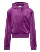 Diamante Zip Through Hoodie Tops Sweatshirts & Hoodies Hoodies Purple ...