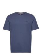 Waffle T-Shirt Tops T-Kortærmet Skjorte Navy BOSS