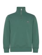 Reg Shield Half Zip Sweat Tops Sweatshirts & Hoodies Sweatshirts Green...