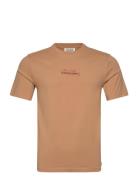 Front And Back Artwork T-Shirt Tops T-Kortærmet Skjorte Beige Scotch &...