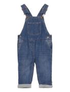 Long Denim Overalls With Pocket Bottoms Dungarees Blue Mango