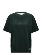 Akvillads Corduroy S/S Tee Tops T-shirts & Tops Short-sleeved Khaki Gr...