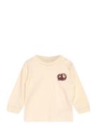 Tnshimono L_S Tee Tops T-shirts Long-sleeved T-Skjorte Cream The New