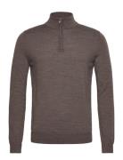 Blackhall Designers Knitwear Half Zip Jumpers Brown Reiss