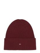 The Flag Twisted Yarn Beanie Accessories Headwear Beanies Burgundy Tom...