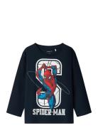 Nmmnitin Spider Nreg Ls Top Noos Mar Tops T-shirts Long-sleeved T-Skjo...