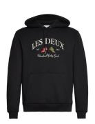 Ivy League Hoodie Tops Sweatshirts & Hoodies Hoodies Black Les Deux