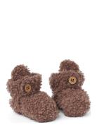 Booties Bouclé Merino Wool Shoes Baby Booties Brown Smallstuff