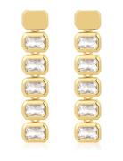 The Bianca Bezel Drop Studs- Gold Ørestickere Smykker Gold LUV AJ