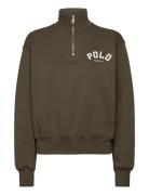 Graphic Fleece-Lsl-Hzp Tops Sweatshirts & Hoodies Sweatshirts Khaki Gr...