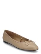 Leather Ballet Flats Ballerinasko Ballerinaer Beige Mango