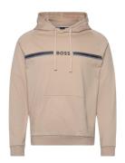 Authentic Hoodie Tops Sweatshirts & Hoodies Hoodies Beige BOSS