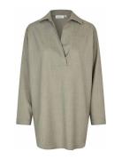 Maherdisa Tops Shirts Long-sleeved Khaki Green Masai