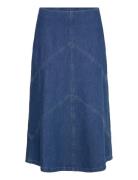 Canabbeleen Skirt Skirts Knee-length & Midi Skirts Blue Bruuns Bazaar