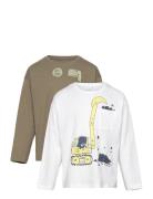 Nmmvilian 2P Ls Rlx Top Tops T-shirts Long-sleeved T-Skjorte White Nam...