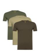 Slim Crewneck 3-Pack Tops T-Kortærmet Skjorte Green Polo Ralph Lauren ...