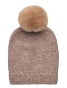 Hat Wool Knit Alpaca Pompom Accessories Headwear Hats Beanie Beige Hut...