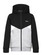 Hooded Cardigan Tops Sweatshirts & Hoodies Hoodies Black BOSS