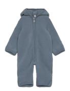 Pram Suit Ears Wool Fleece  Outerwear Fleece Outerwear Fleece Coverall...