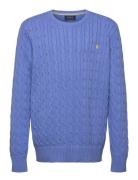 Combed Cotton-Ls Cable Cn-Tp-Swt Tops Knitwear Pullovers Blue Ralph La...