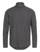 Slhslim-Dan Flannel Shirt Ls O Tops Shirts Casual Grey Selected Homme