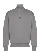 Neeler Tops Knitwear Half Zip Jumpers Grey HUGO BLUE