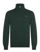 Casual Cotton Half Zip Tops Knitwear Half Zip Jumpers Green GANT