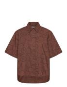 Standardi Piirto Unikko Tops Shirts Short-sleeved Brown Marimekko