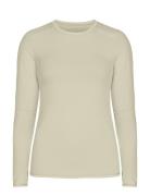 Jacquard Long Sleeve Sport T-shirts & Tops Long-sleeved Cream Röhnisch