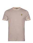Half Tipped T-Shirt Tops T-Kortærmet Skjorte Beige Lyle & Scott