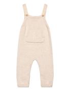 Cotton Knit Dungarees Bottoms Dungarees Beige Mango