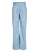 Pearldrop Embellished Pants Bottoms Jeans Wide Blue Dante6