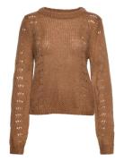 Vichai O-Neck L/S Knit Top/Tb Tops Knitwear Jumpers Brown Vila