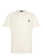 Ringer T-Shirt Tops T-Kortærmet Skjorte Cream Fred Perry