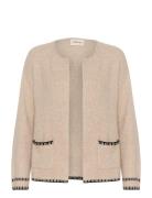 Cronie Knit Cardigan Tops Knitwear Cardigans Beige Cream