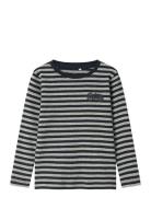 Nmmvilly Ls Slim Top Tops T-shirts Long-sleeved T-Skjorte Navy Name It