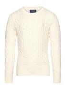 Cable-Knit Cotton Sweater Tops Knitwear Pullovers White Ralph Lauren K...