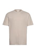 Tech Interlock T-Shirt Tops T-Kortærmet Skjorte Cream Calvin Klein