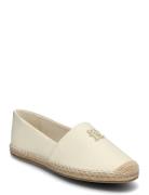 Th Logo Leather Espadrille Espadrillos Flade Sandal Cream Tommy Hilfig...